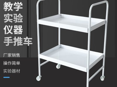 教學(xué)實驗手推車理化生實驗設(shè)備儀器手推車 雙層置物架美容推車